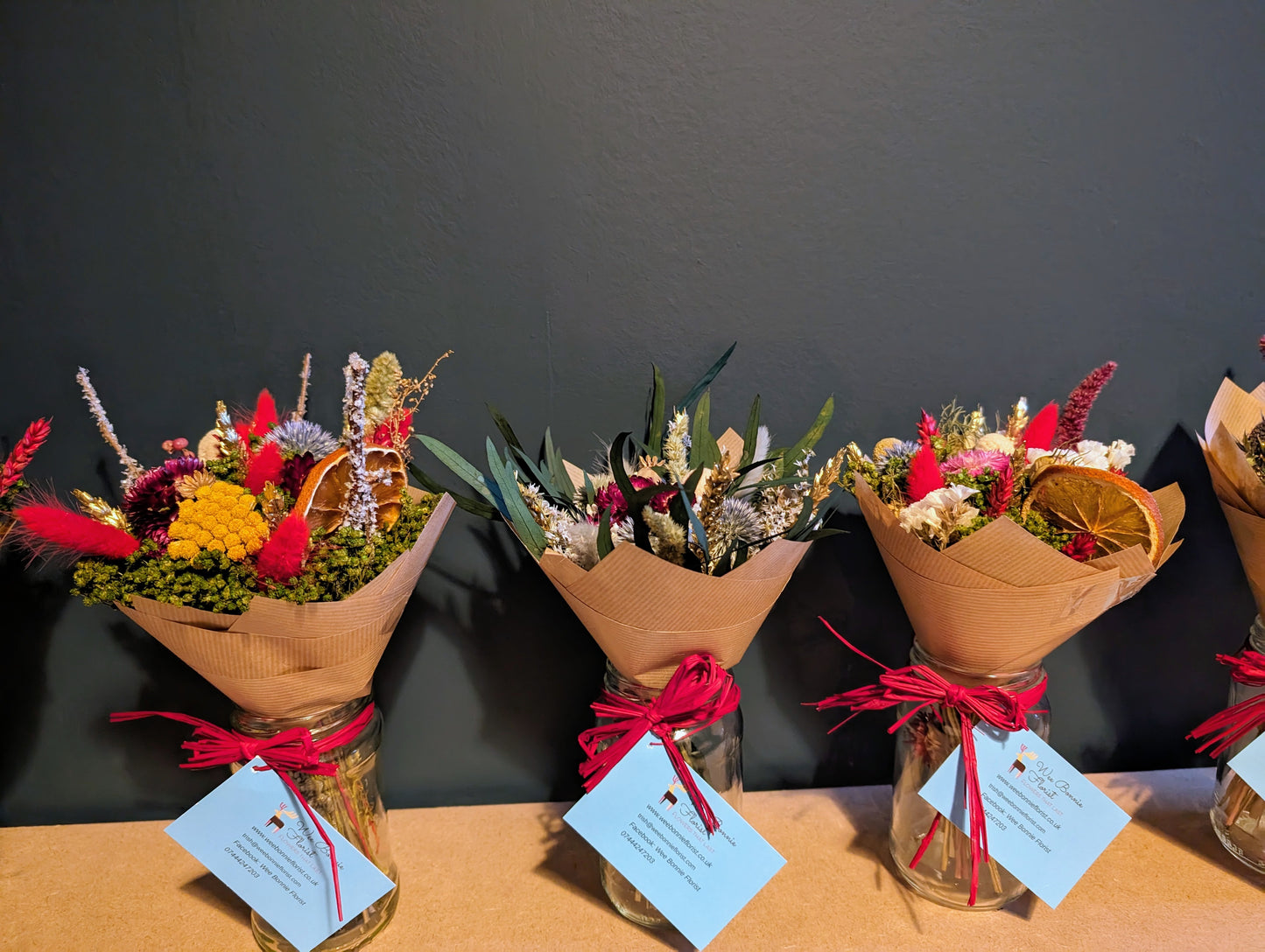 Mini Jam jar Winter posy
