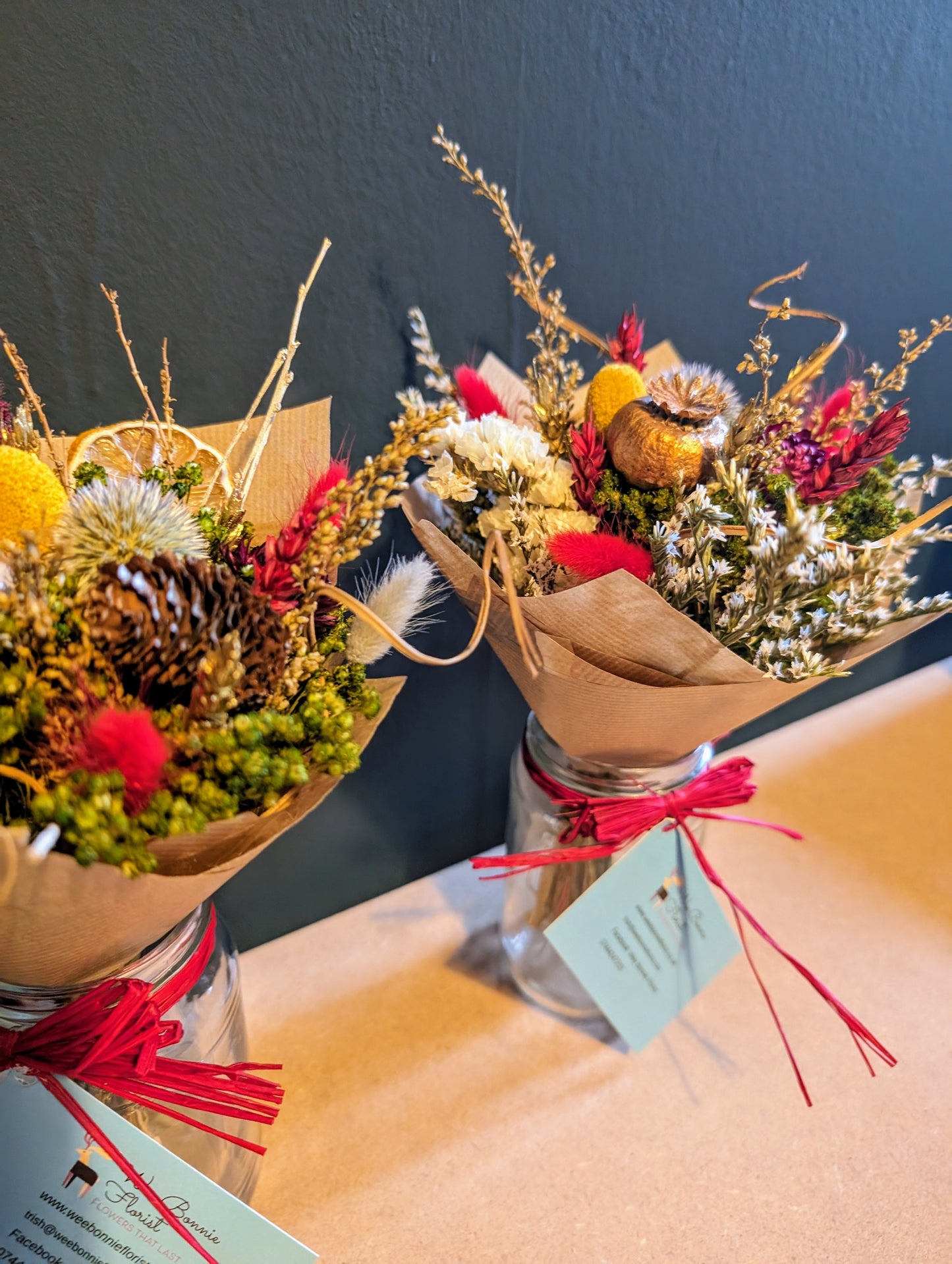 Mini Jam jar Winter posy