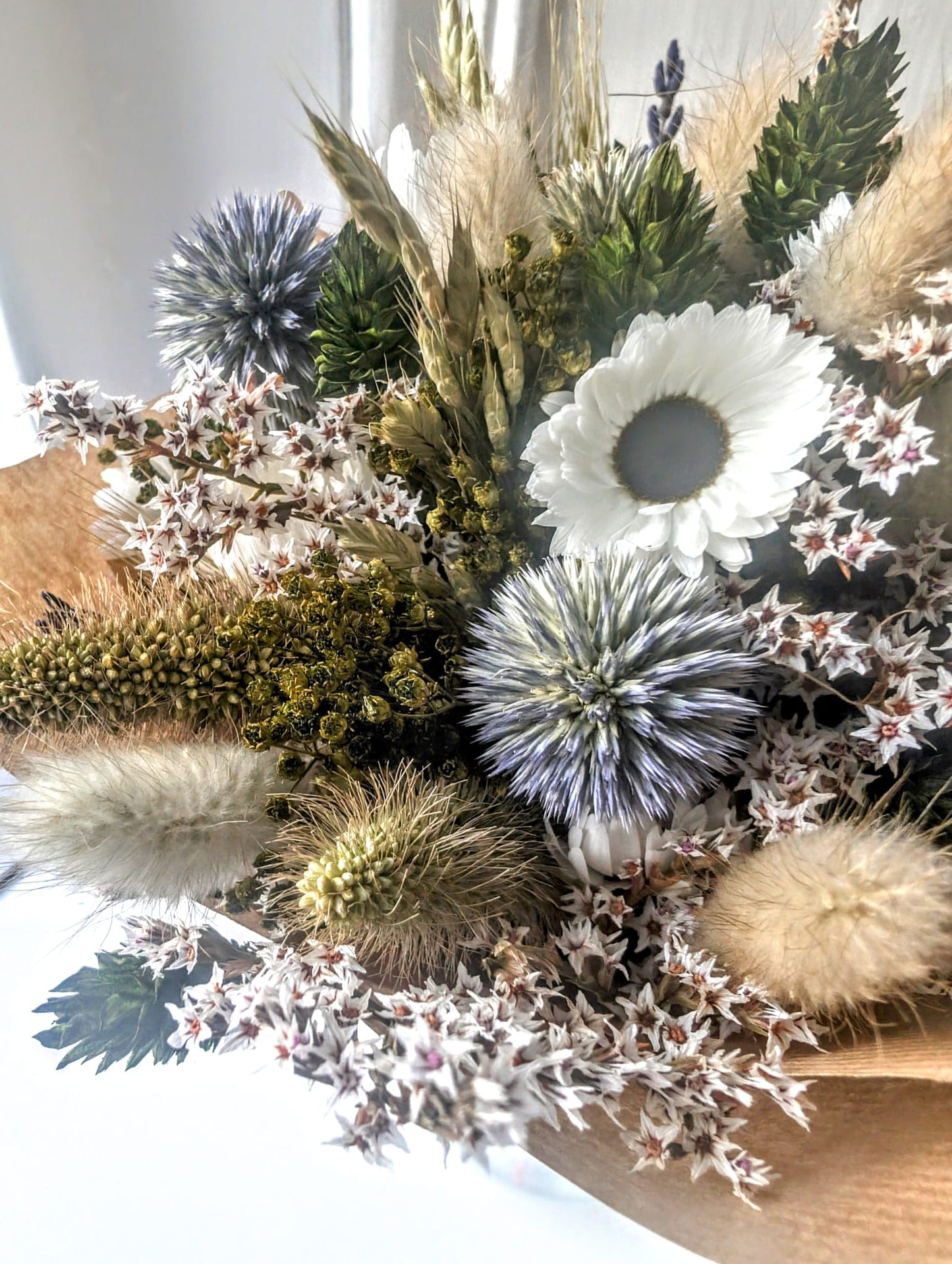 Mini jar of Scottish Globe Thistle & Dried Daisies