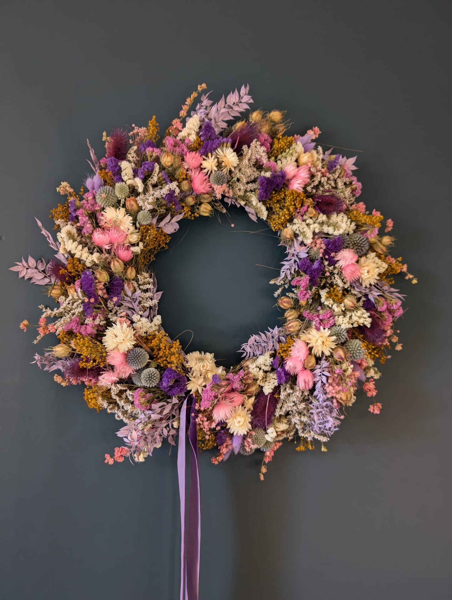 Scottish Thistle Pink and Purple wreath