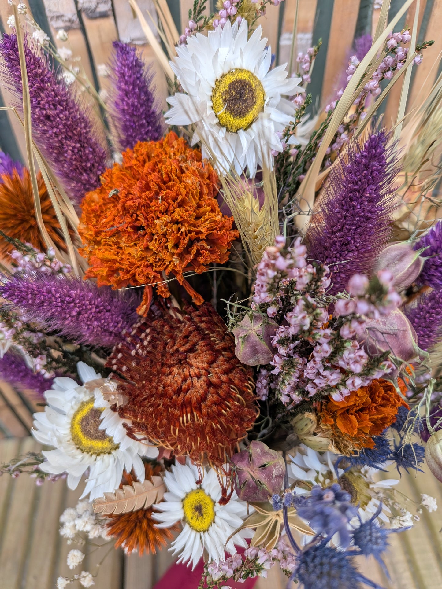 Wild at heart milk bottle posy