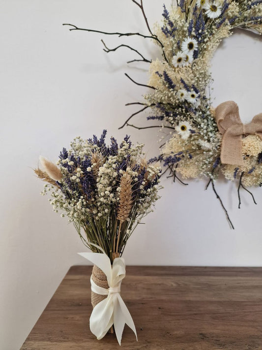 Natural lavender and gypsopila posy