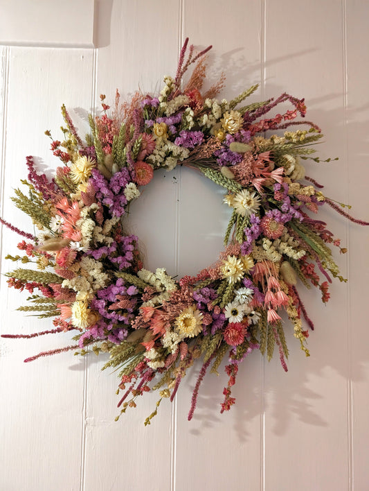 "Doris" large dried flower wreath