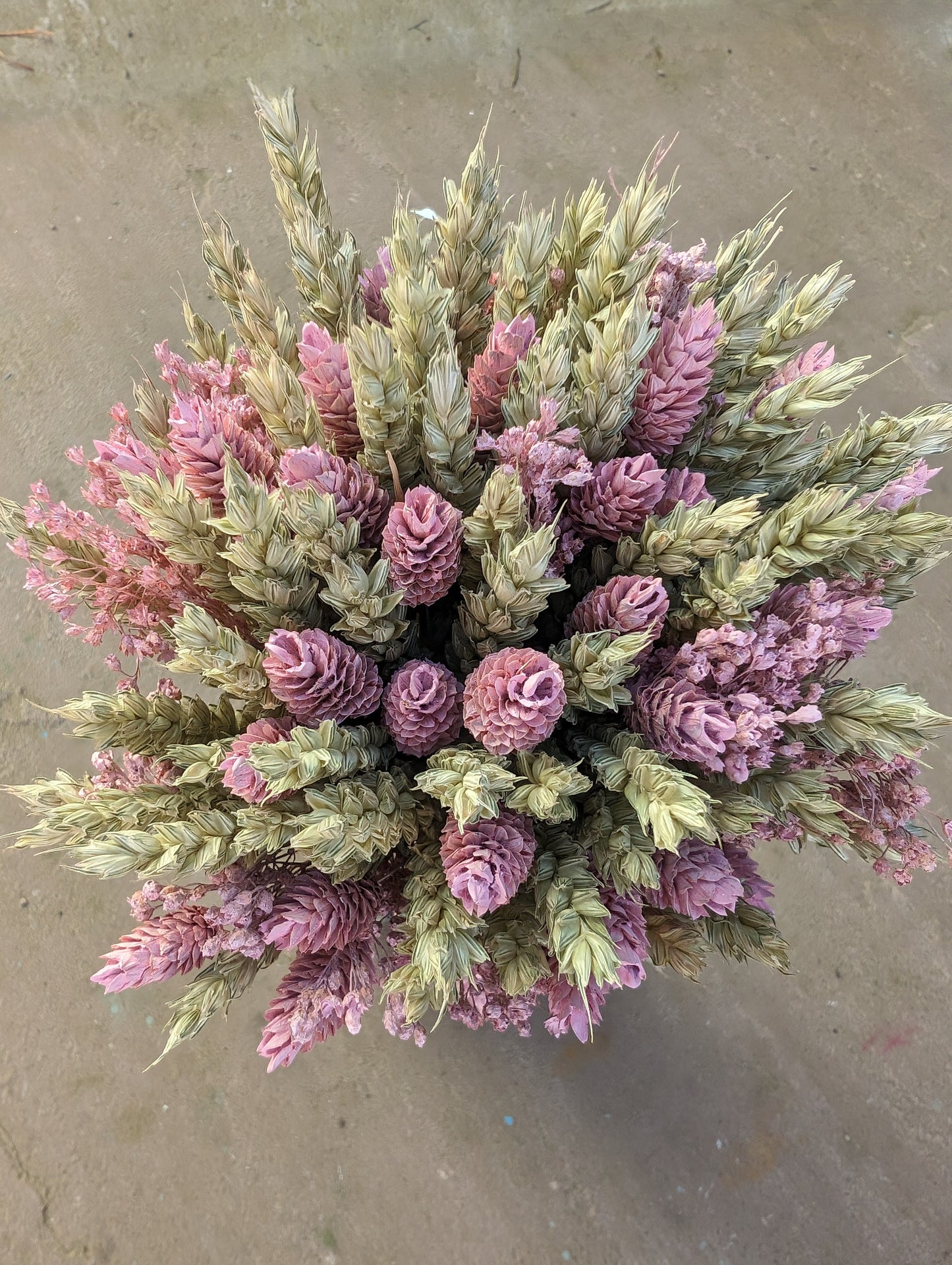 Natural posy in bottle