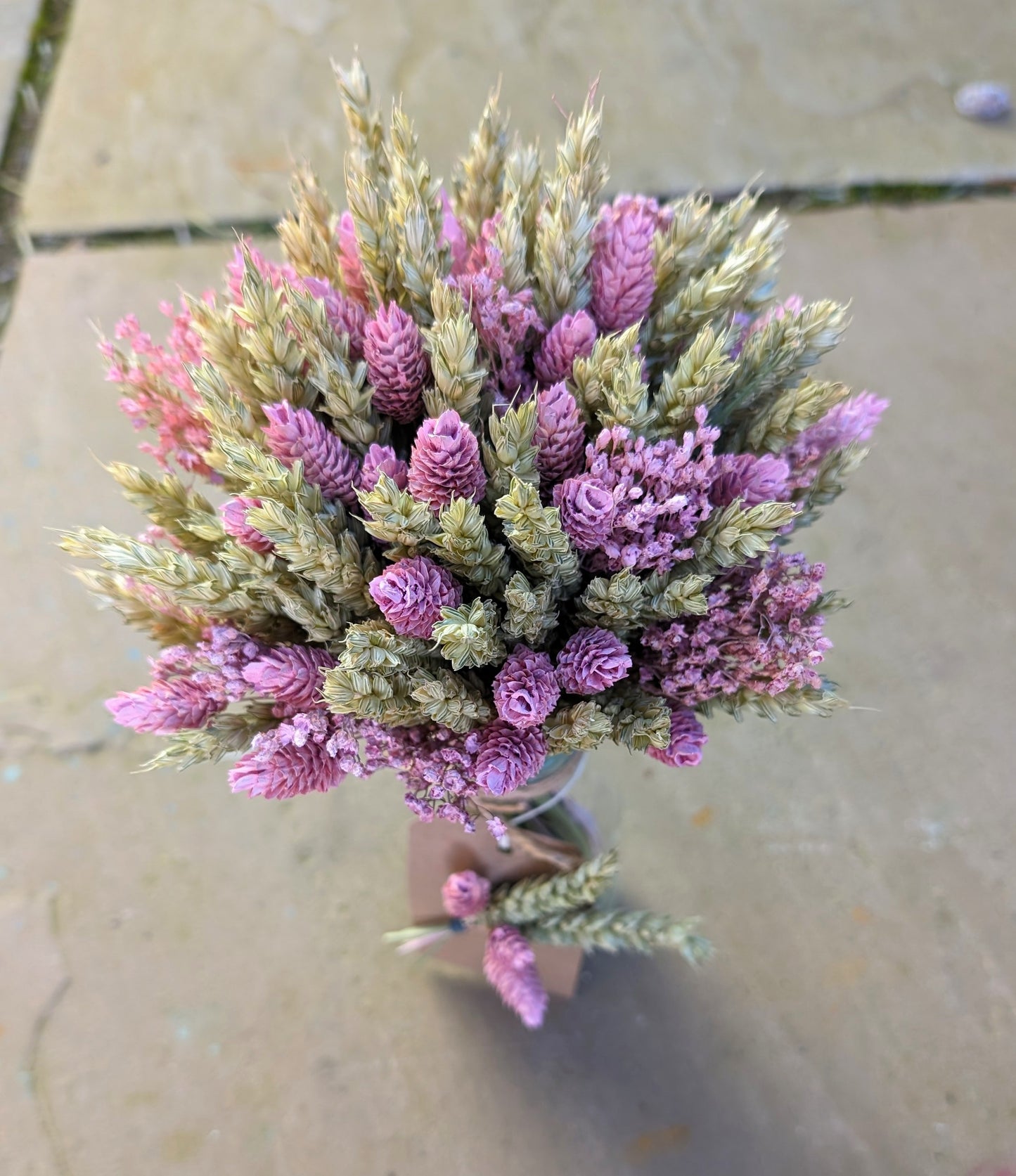 Natural posy in bottle