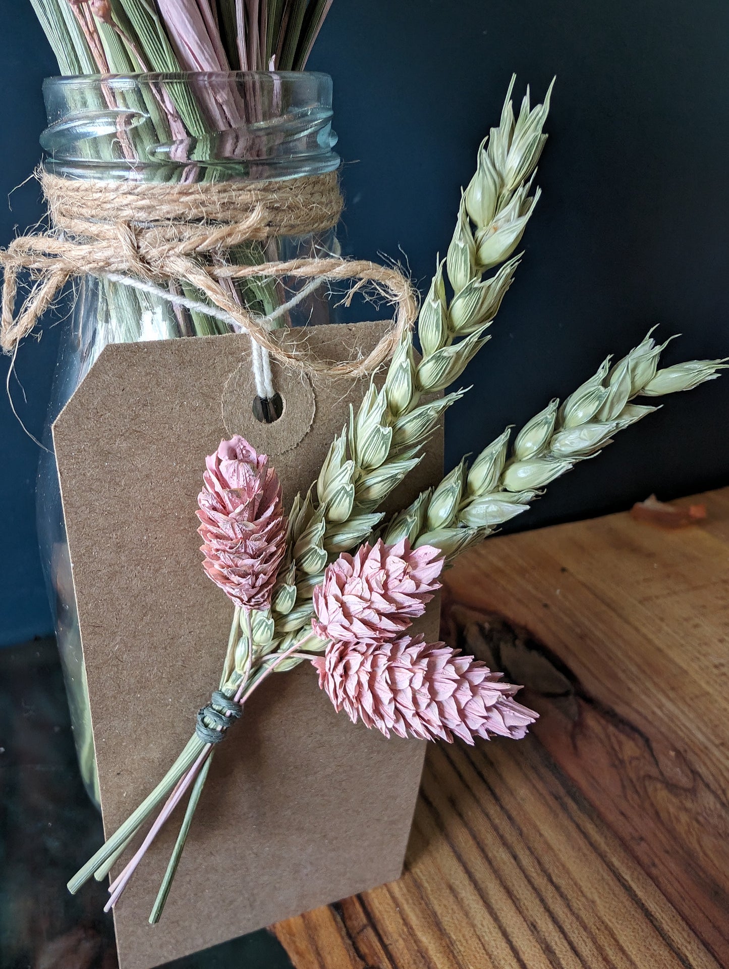 Natural posy in bottle