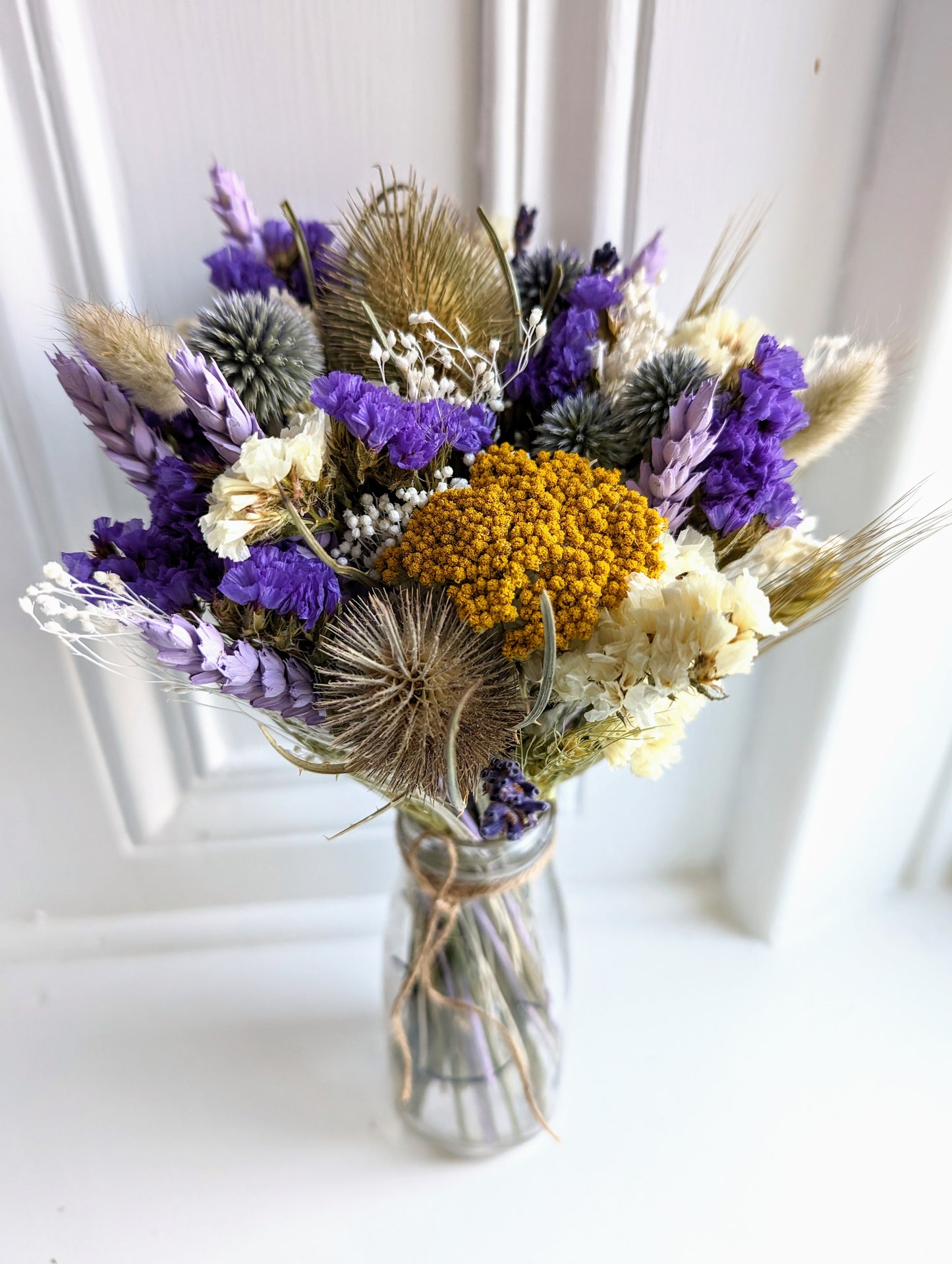 Blue Lagoon Milk Bottle Posy