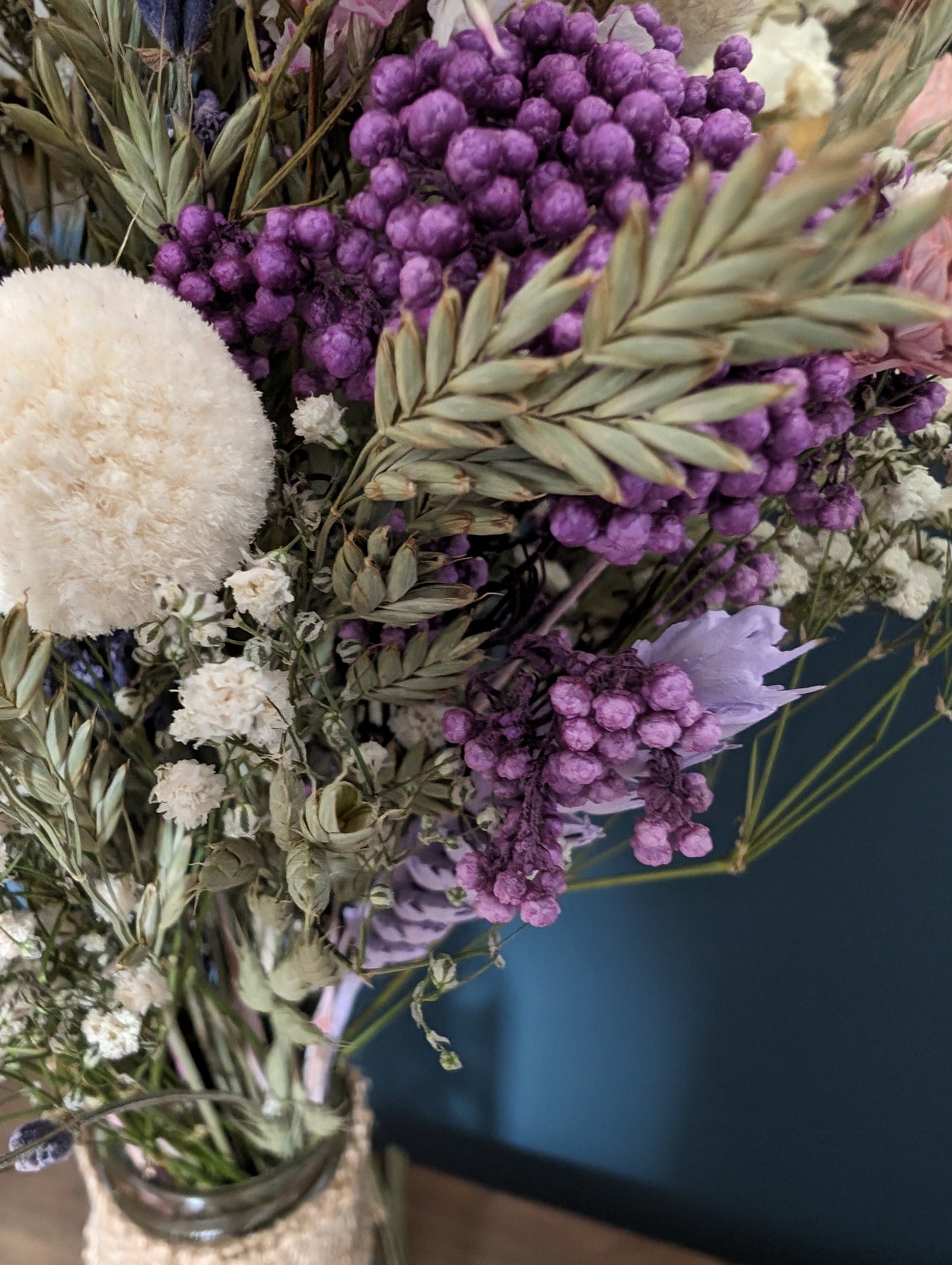 Scented harvest posy in a bottle