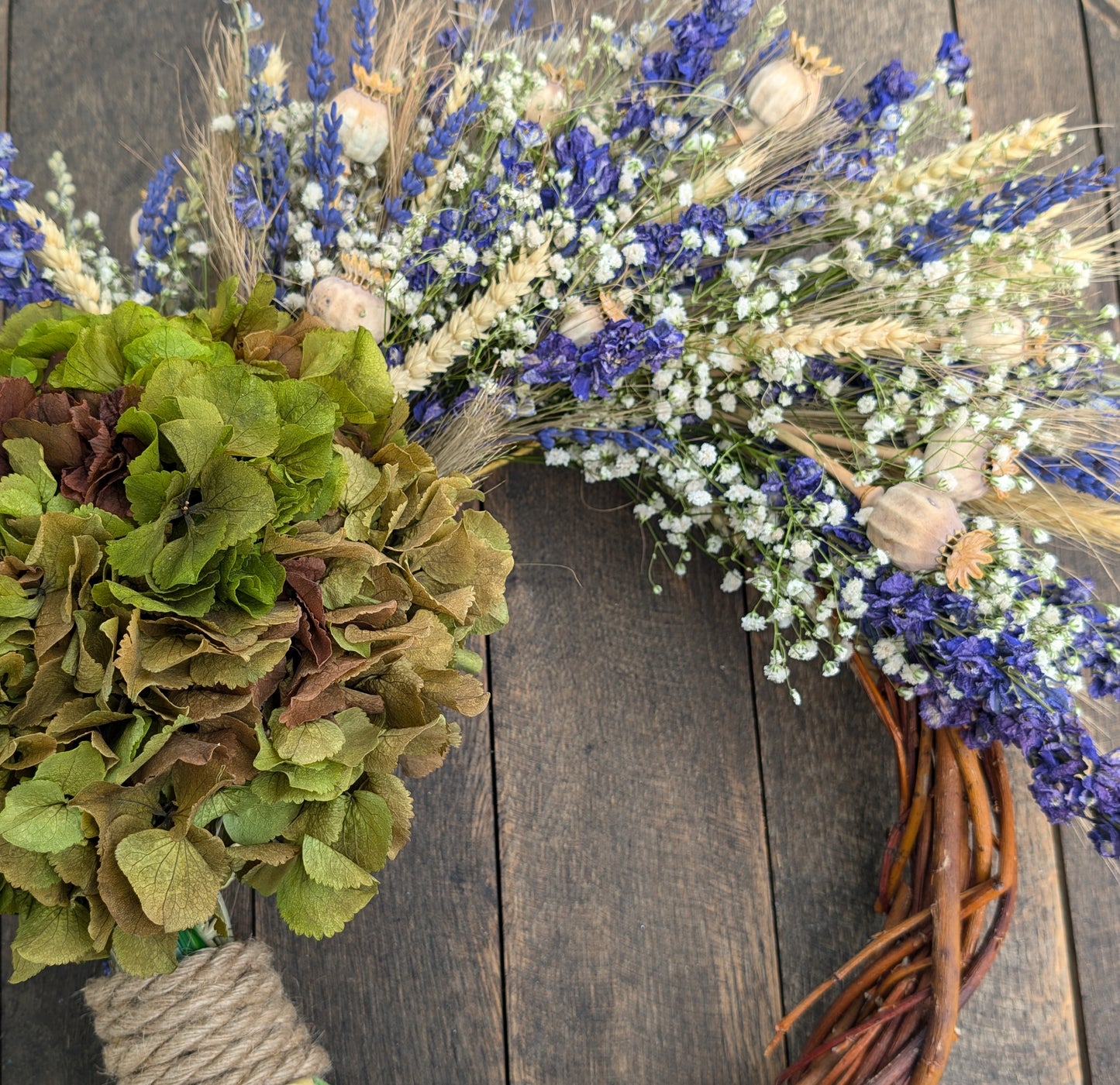 Over sized Hydrangea wreath