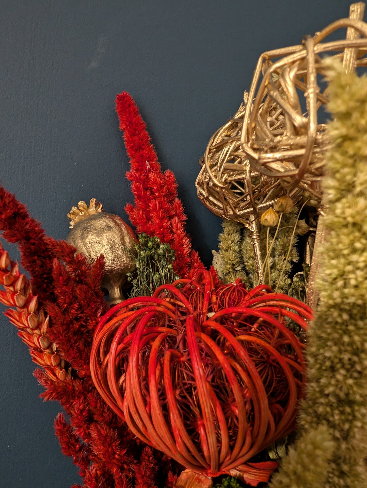 Large Green, red and gold bouquet