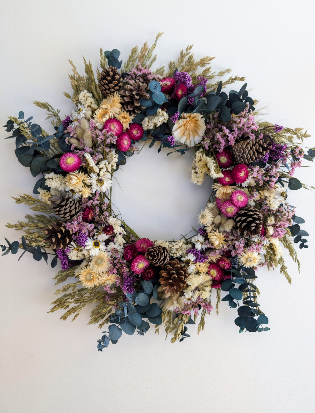 "Olivia" large dried flower wreath