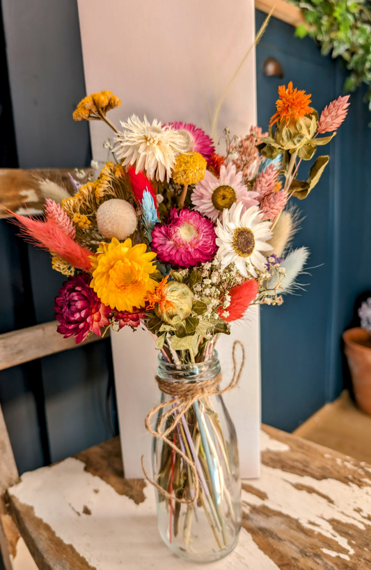 Milk bottle posy