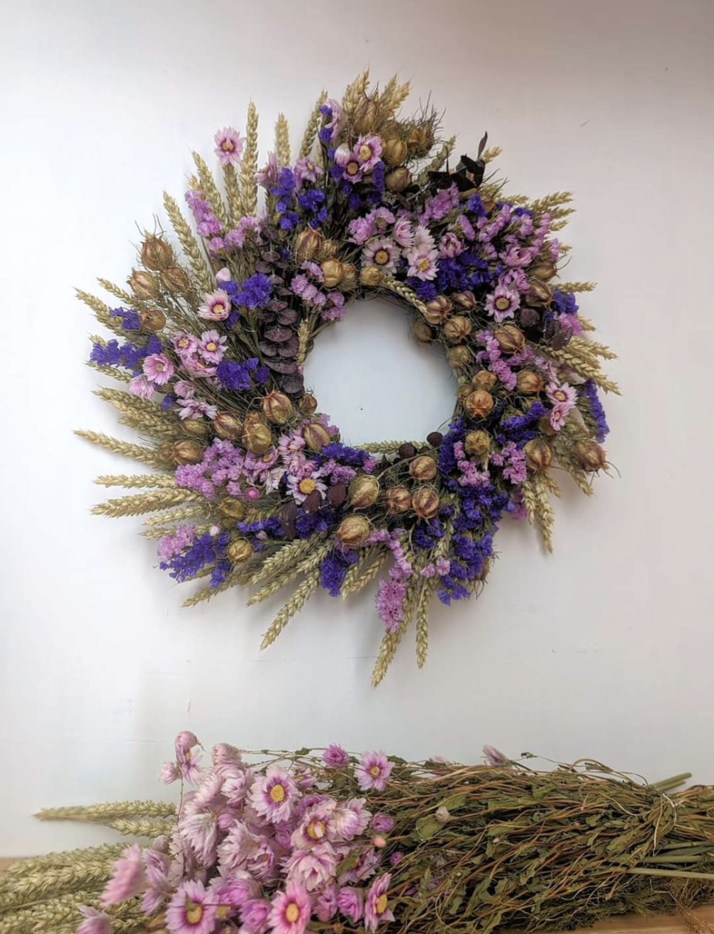 Pink and purple wild wreath