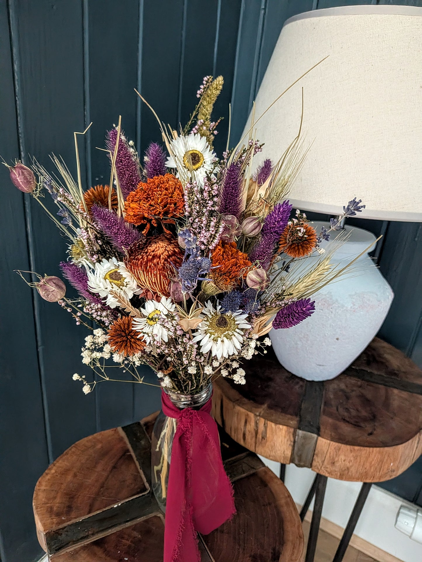 Wild at heart milk bottle posy