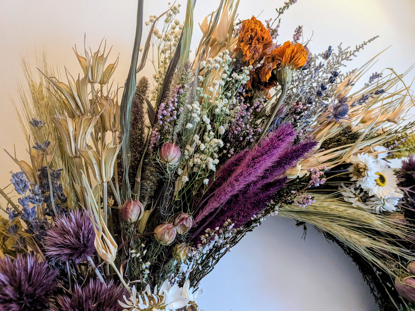 Wild at heart dried flower wreath
