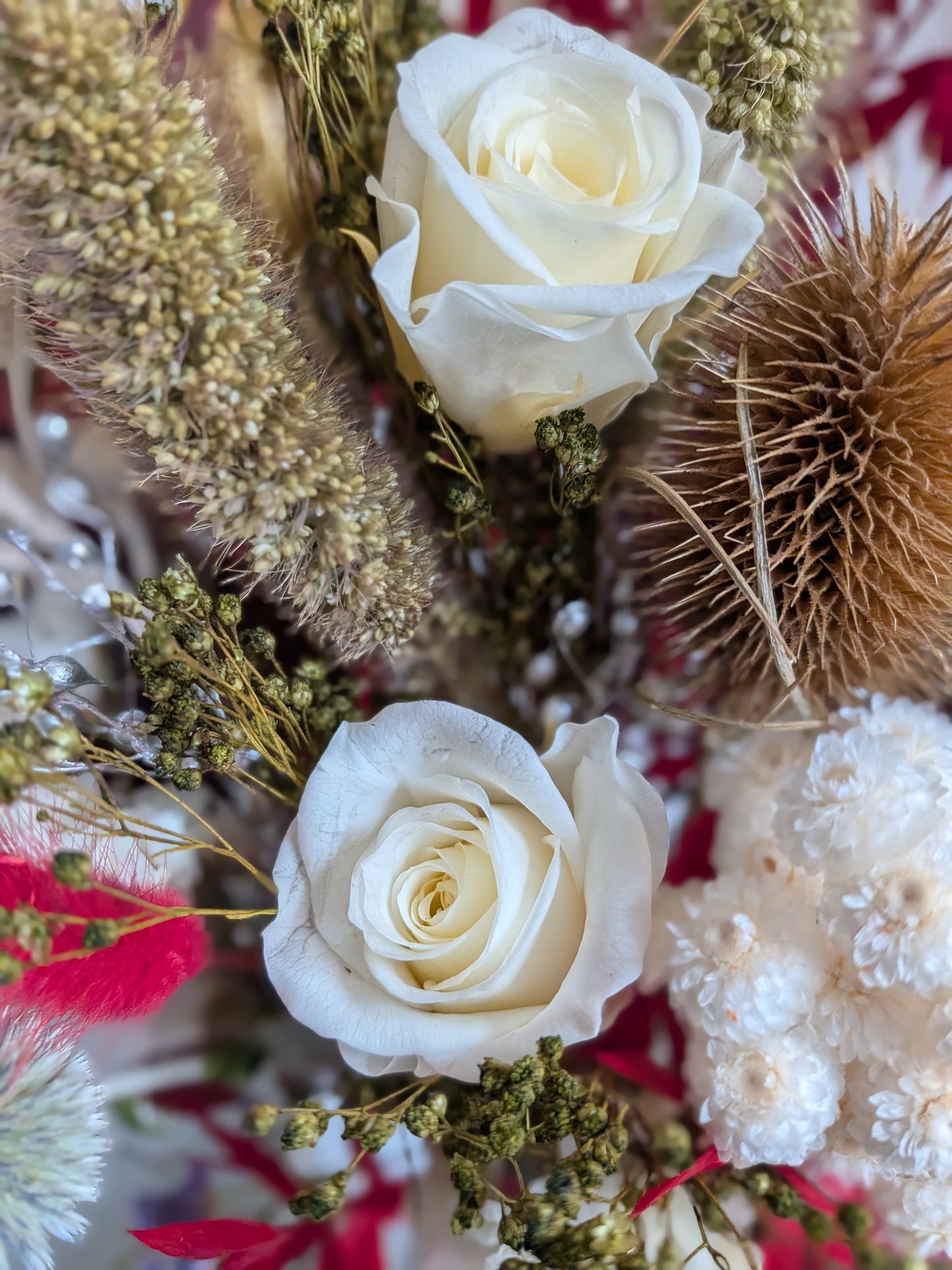 Winter posy in bottle