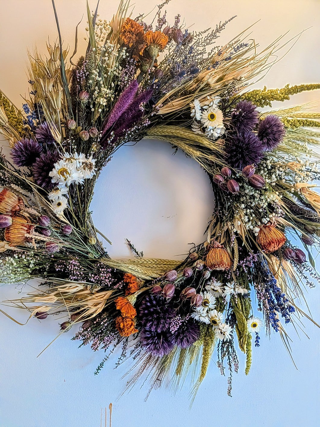 Wild at heart dried flower wreath