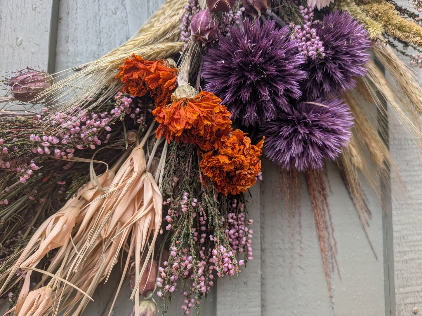 Wild at heart dried flower wreath
