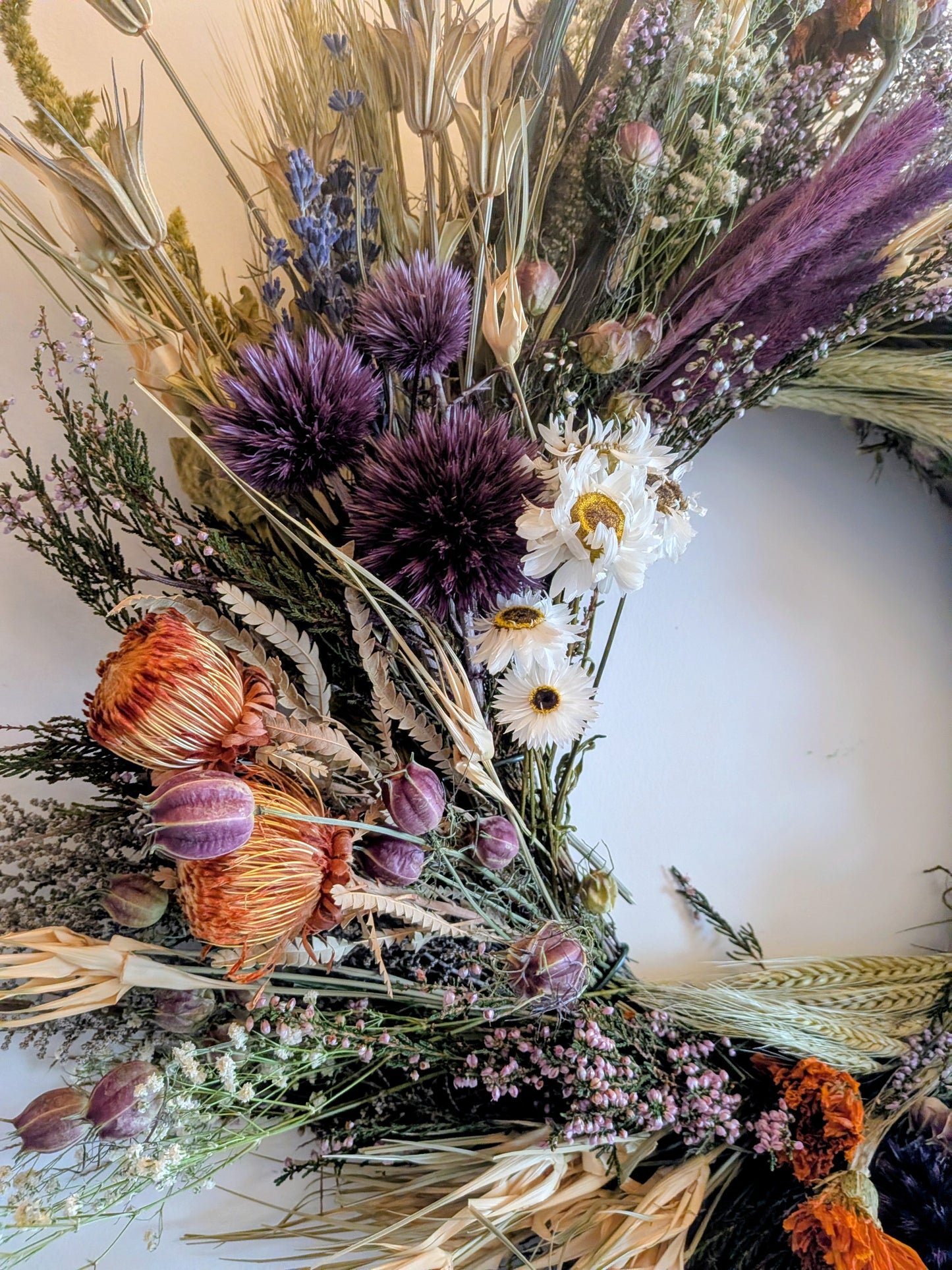 Wild at heart dried flower wreath